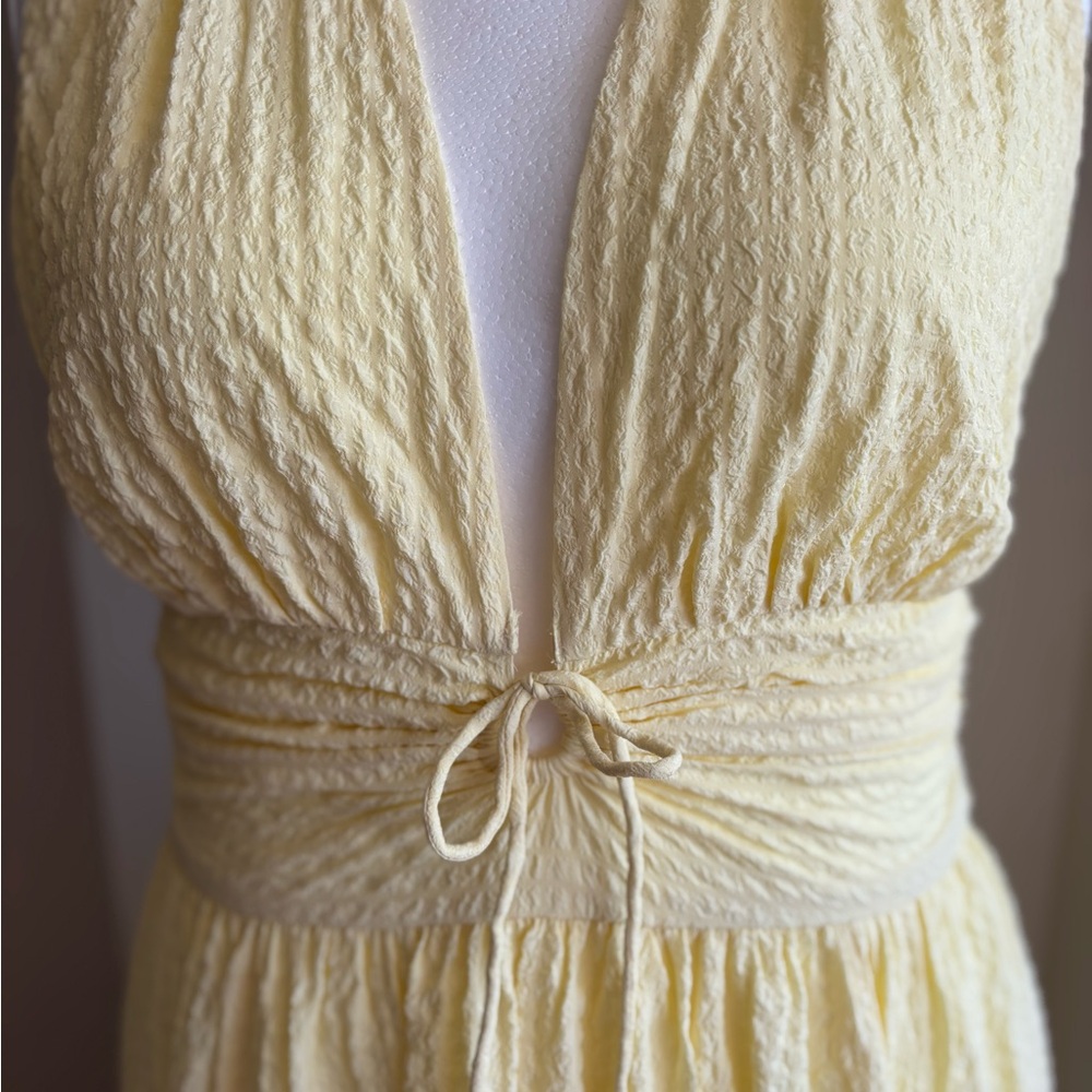 NWT ABERCROMBIE & FITCH | Yellow Textured Maxi Dress | Size Large